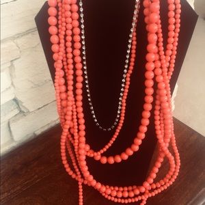 Vintage Tangerine Multi Strand Beads